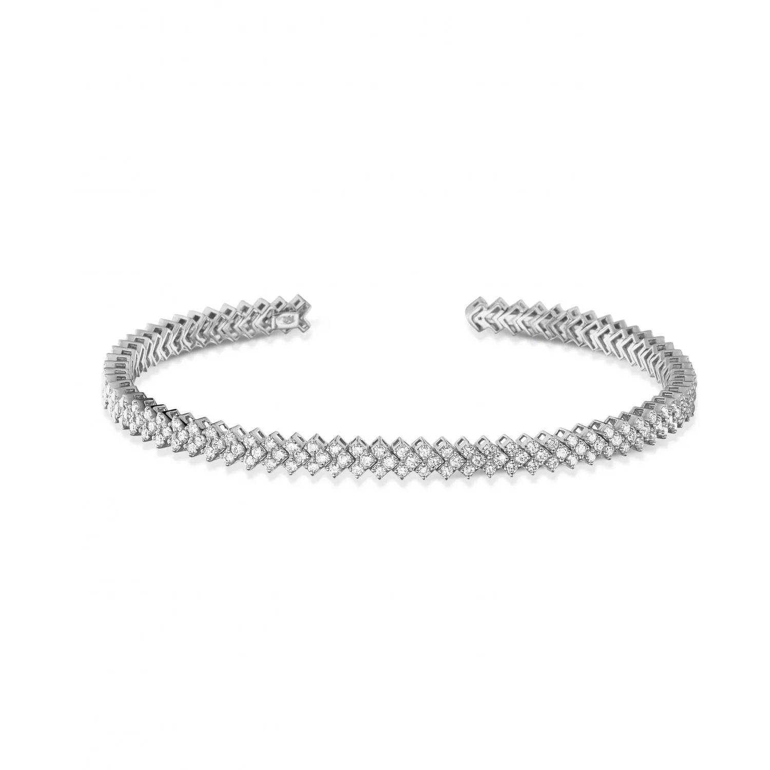 0.80 quilates pulsera diamante abierta en oro blanco 