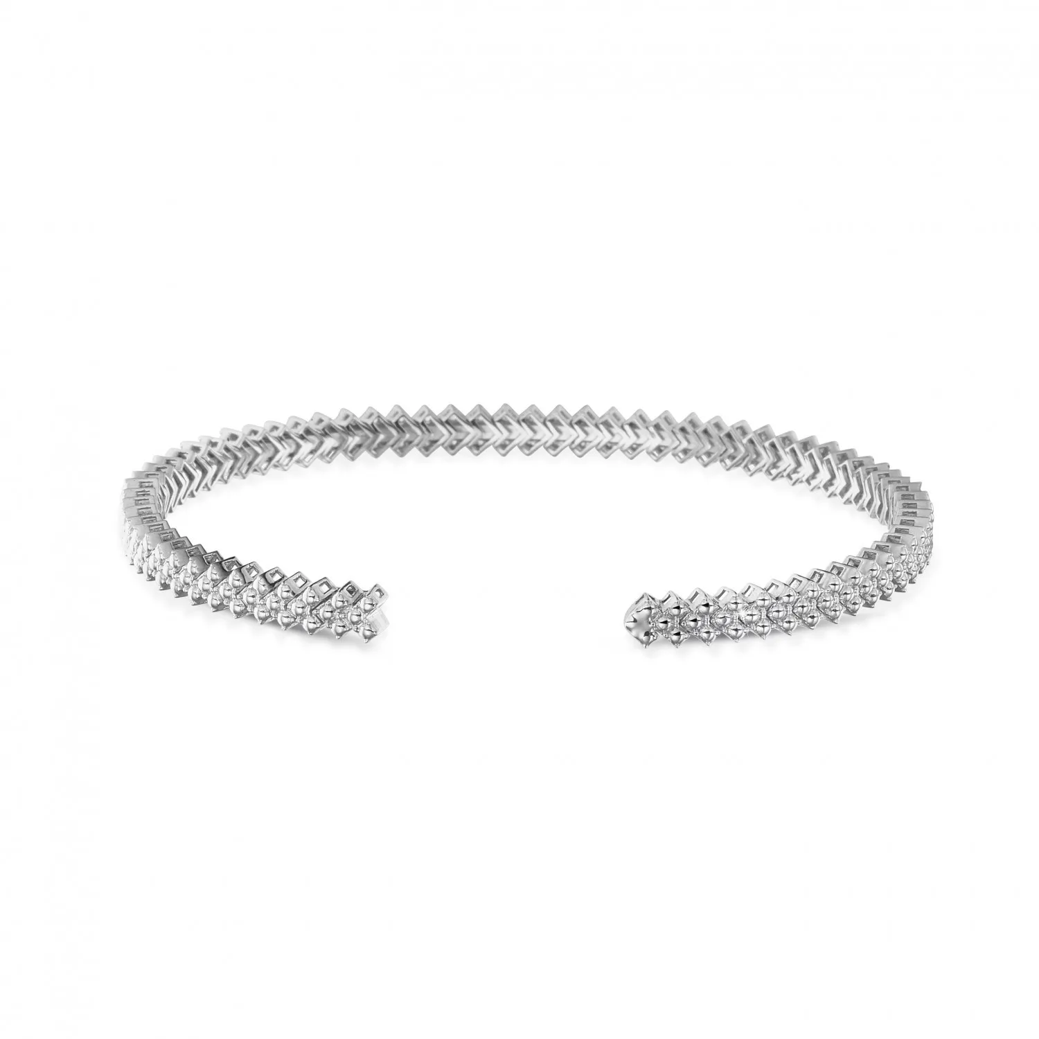 0.80 quilates pulsera diamante abierta en oro blanco 