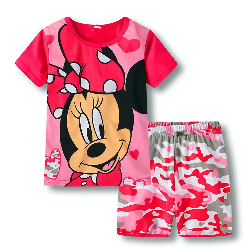 47 AñOS PIJAMA PARA NIñOS MINNIE / MICKEY MOUSE TOPS ESTAMPADOS + PANTALONES CORTOS ROPA DE DORMIR ROPA DE DORMIR CONJUNTOS DE 