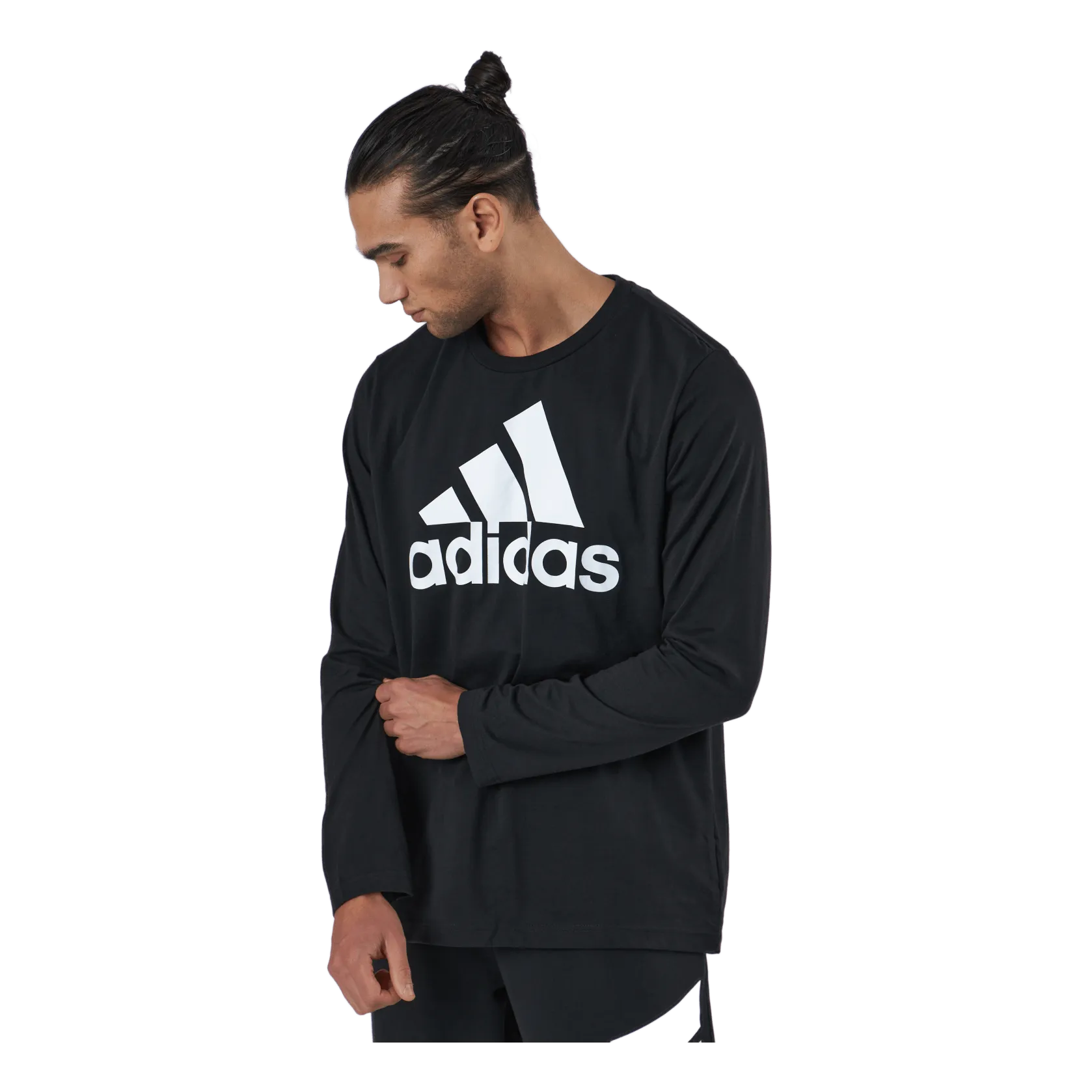 ADIDAS ESSENTIALS LONG SLEEVE TSHIRT BLACK / WHITE / WHITE