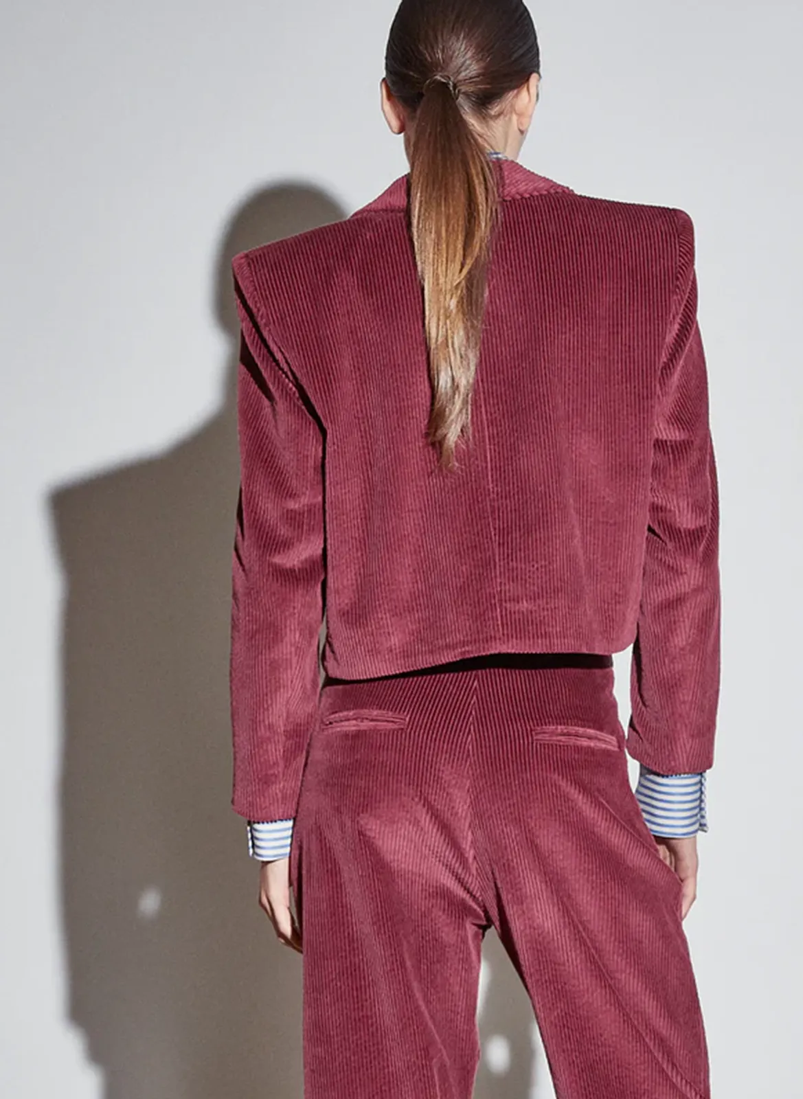 AMBER  CHAQUETA DE ALGODóN RECTA EN ROJO