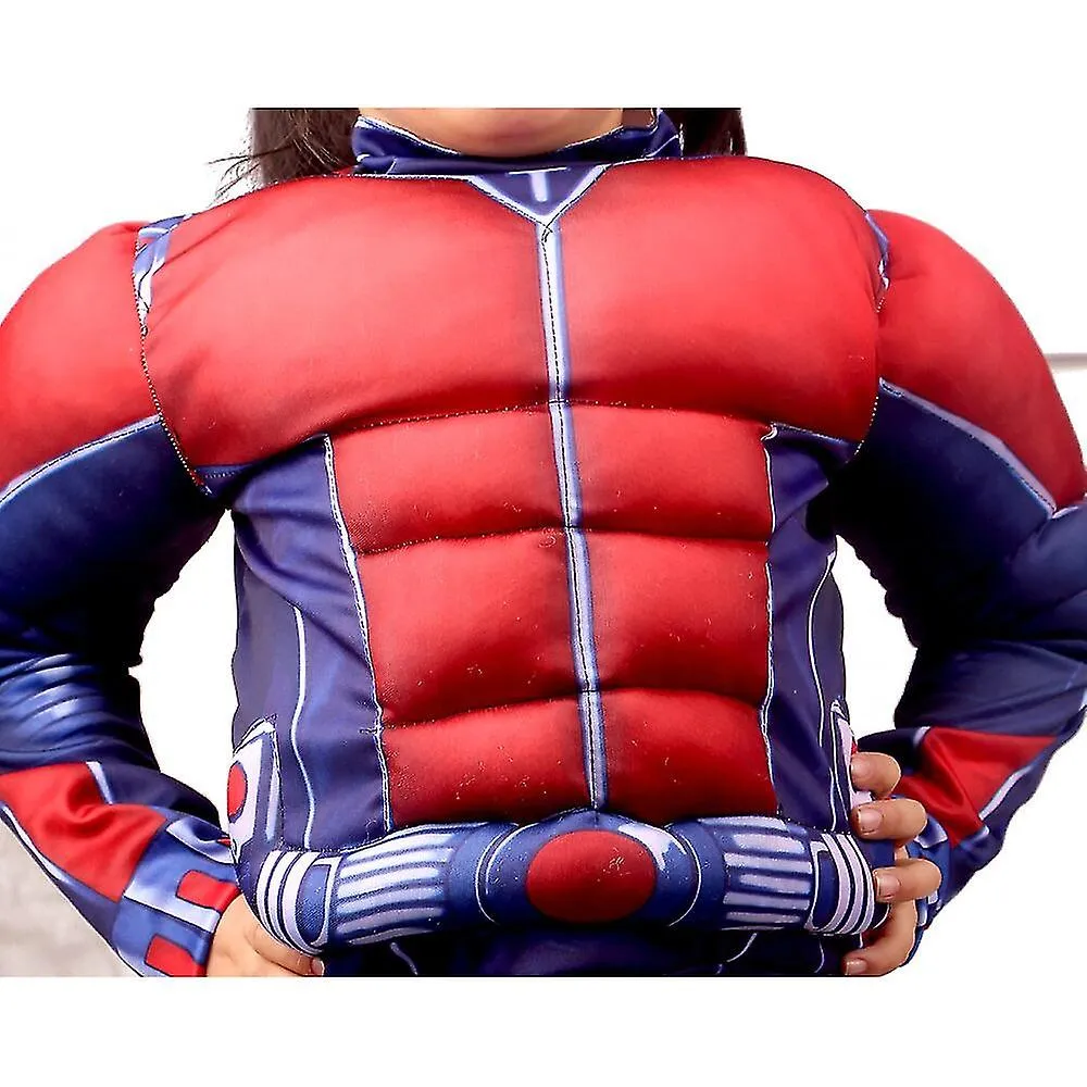 Antman músculo con máscara brillante cosplay disfraces fiesta ropa chico bodysuit conjunto de niños monos escenario rendimiento 