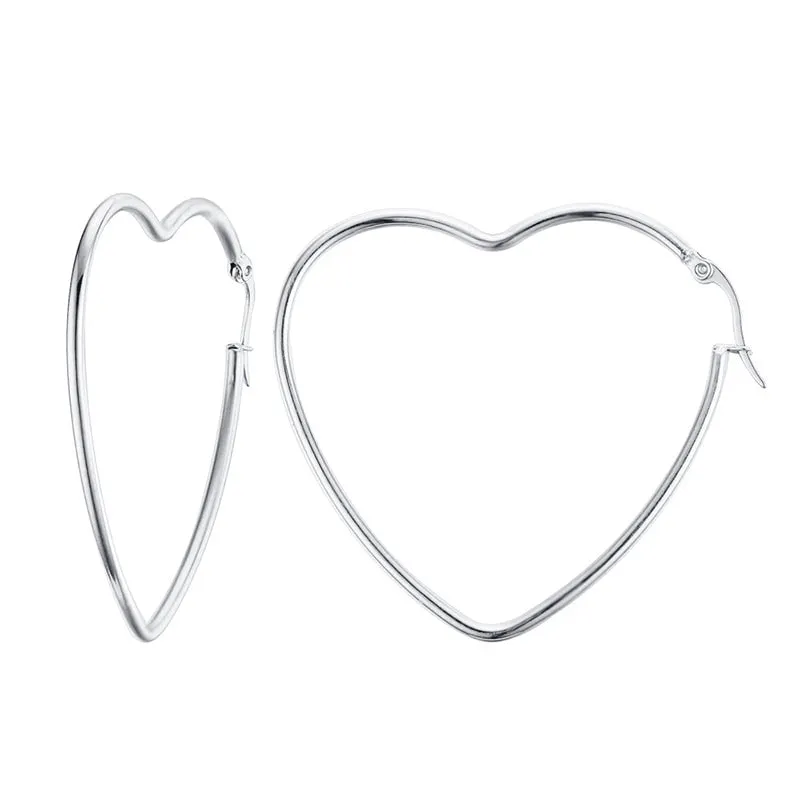 Aretes para mujeres Minimalist Large Hoop Earrings for Women, Anti Allergy Stainless Steel Big Circle Round Ear Gift Jewelry