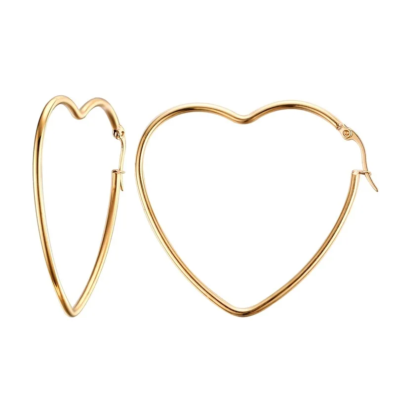 Aretes para mujeres Minimalist Large Hoop Earrings for Women, Anti Allergy Stainless Steel Big Circle Round Ear Gift Jewelry