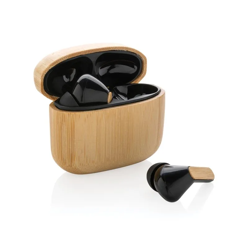 Auriculares de bambú y plástico reciclado Twes