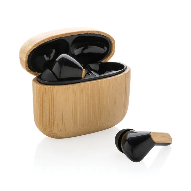 Auriculares de bambú y plástico reciclado Twes