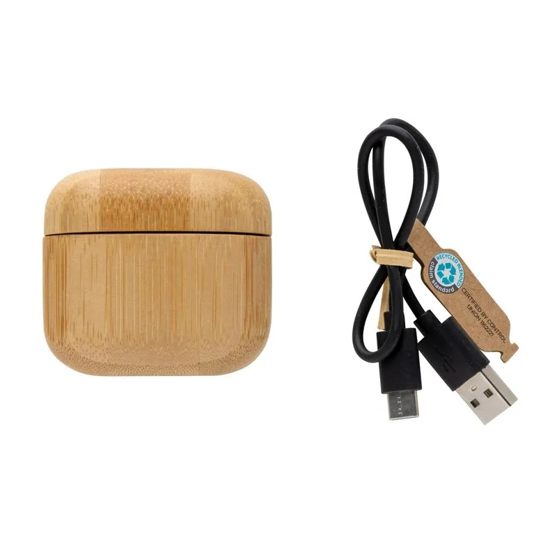 Auriculares de bambú y plástico reciclado Twes