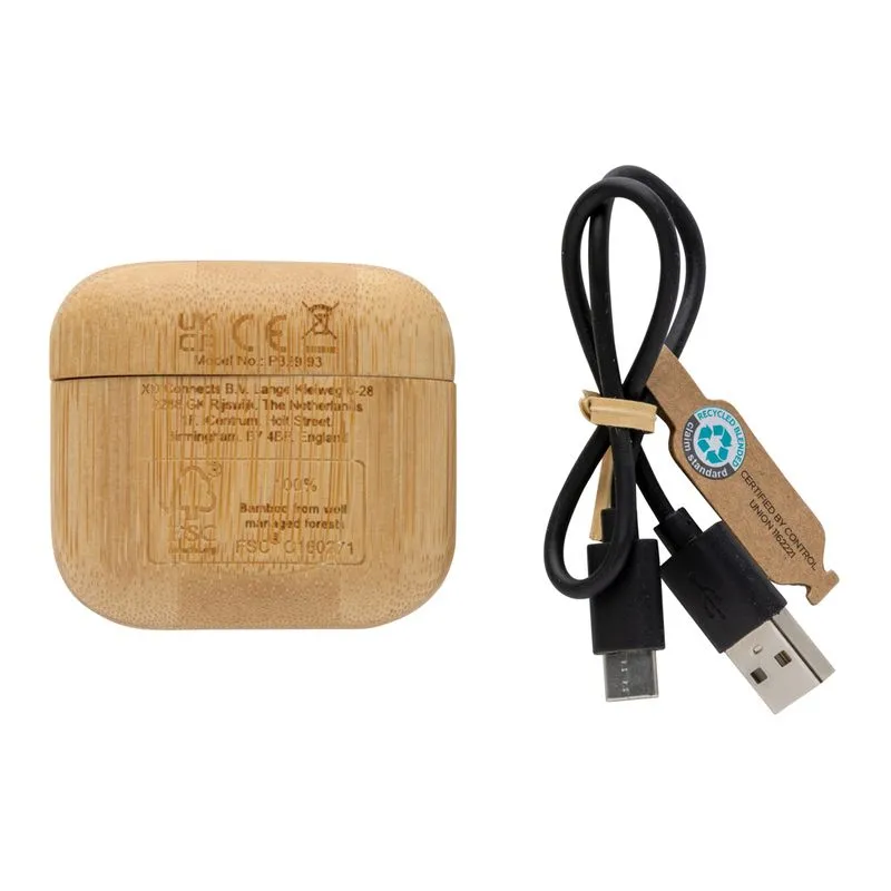 Auriculares de bambú y plástico reciclado Twes