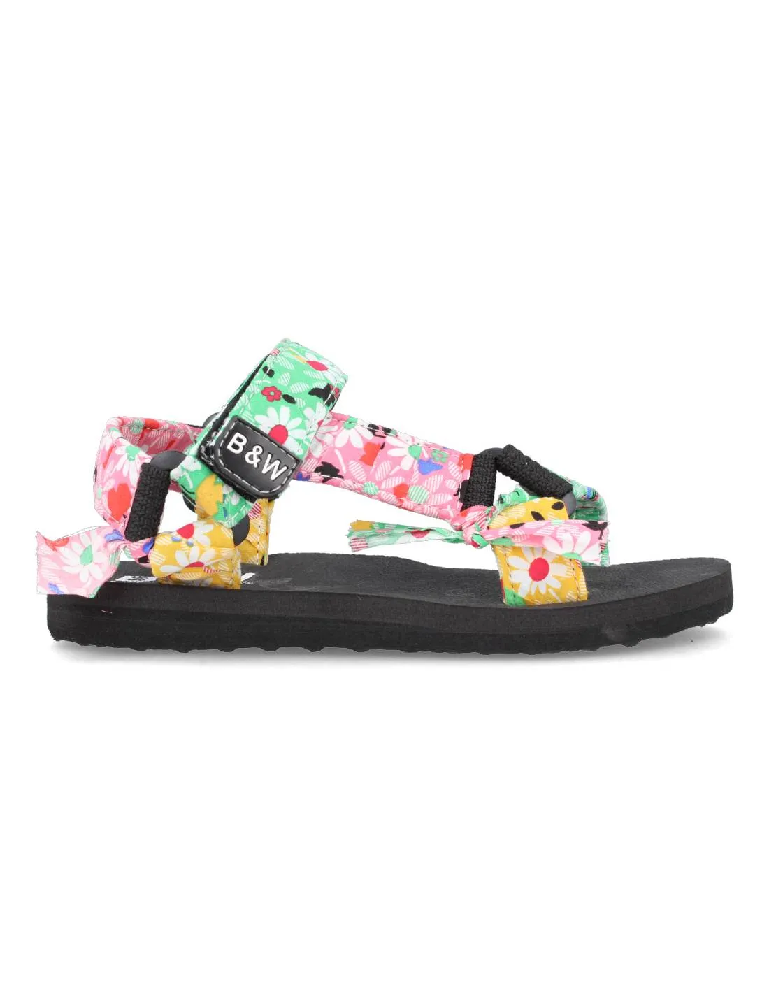 B&W  SANDALIA PLATAFORMA FLORES MULTICOLOR