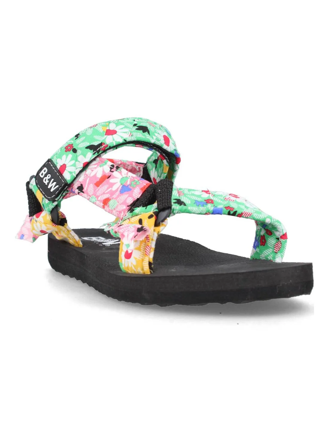 B&W  SANDALIA PLATAFORMA FLORES MULTICOLOR