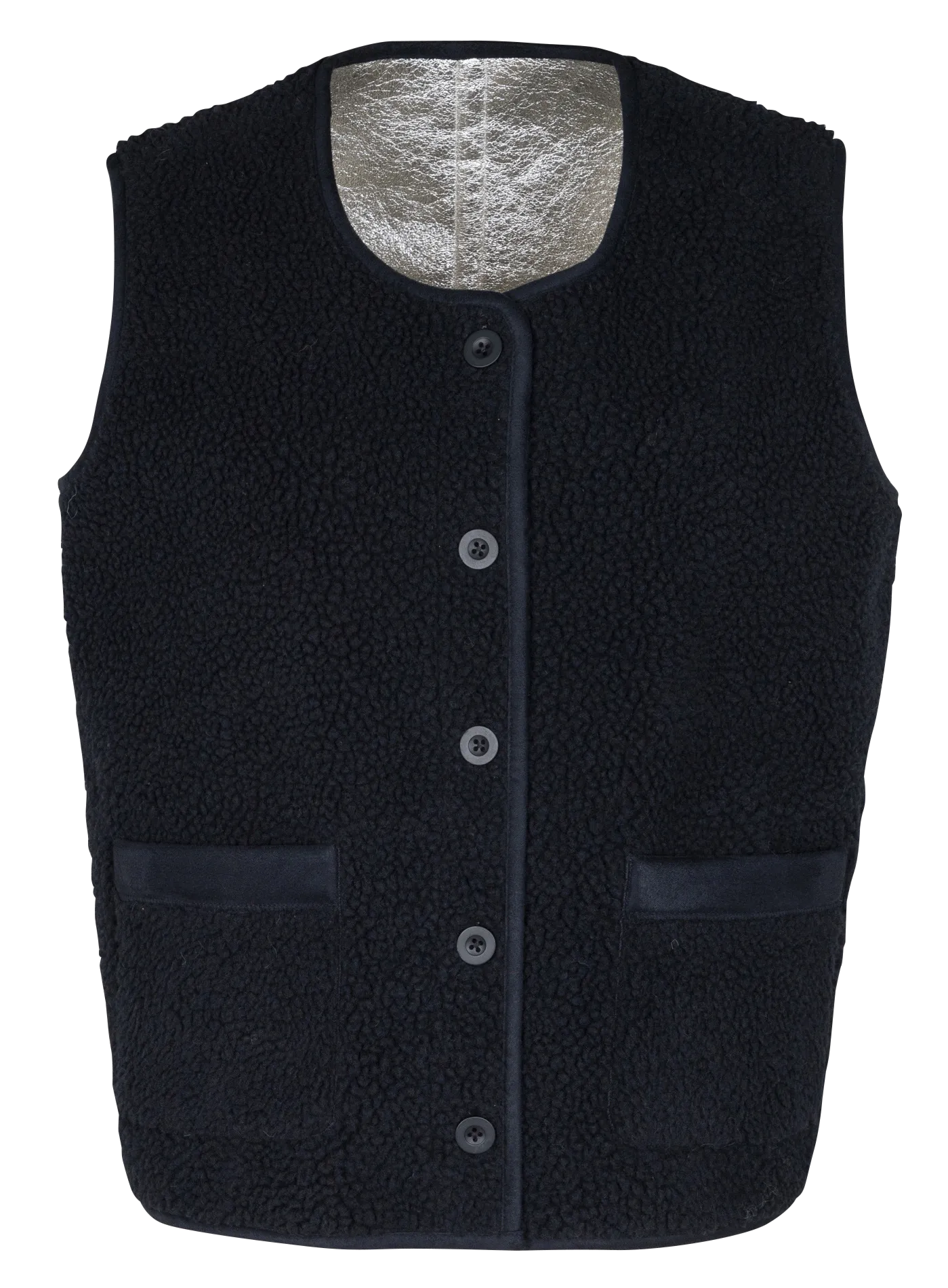 BARNEY  CHAQUETA REVERSIBLE CUELLO REDONDO EN AZUL