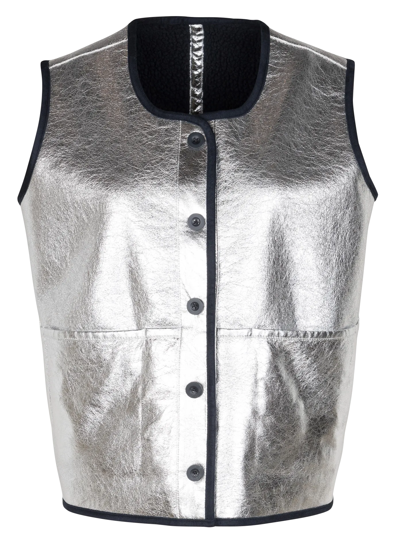 BARNEY  CHAQUETA REVERSIBLE CUELLO REDONDO EN AZUL