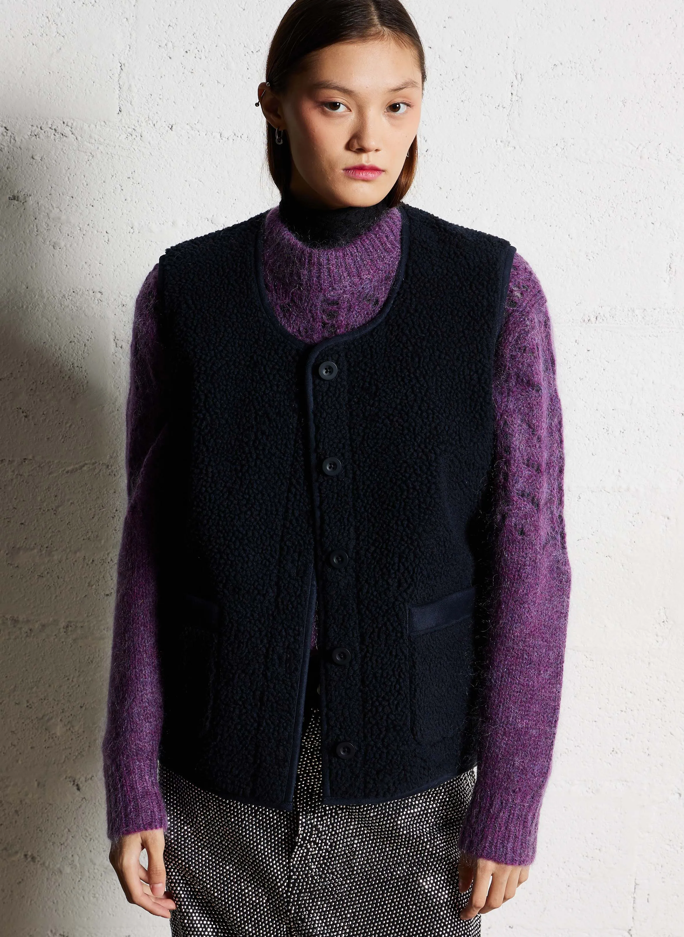 BARNEY  CHAQUETA REVERSIBLE CUELLO REDONDO EN AZUL