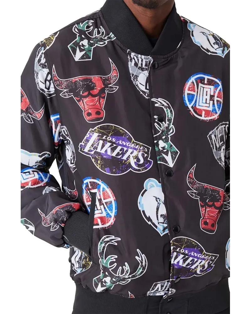 Beisbolera new era negra aop team logo bomber nbaall