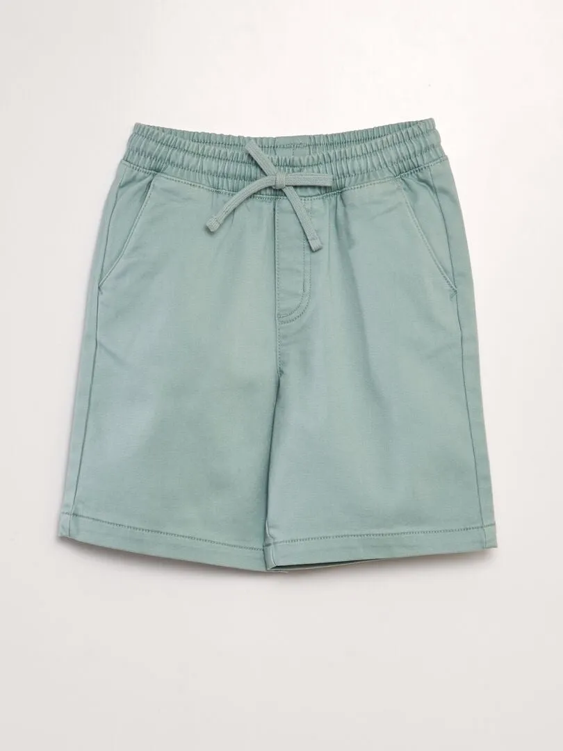 BERMUDAS CON CINTURA ELáSTICA  AZUL
