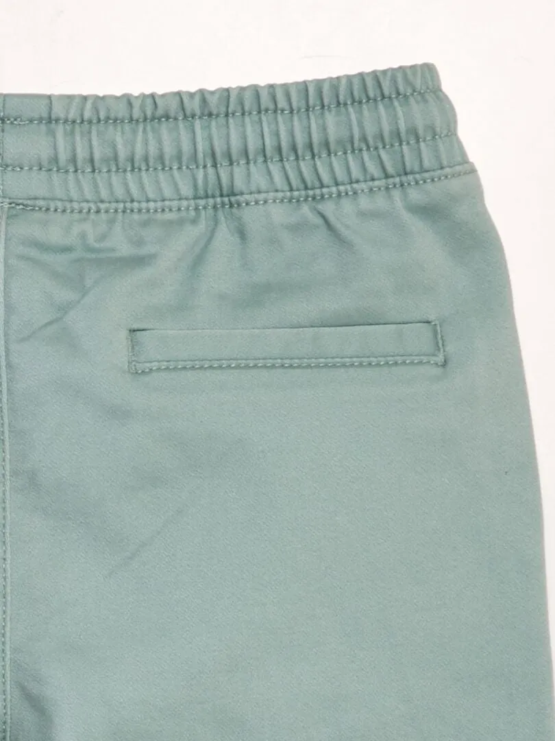 BERMUDAS CON CINTURA ELáSTICA  AZUL