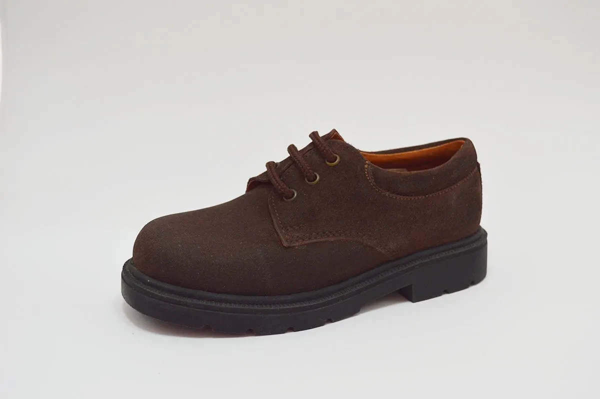 Blucher cordones serraje marrón niños