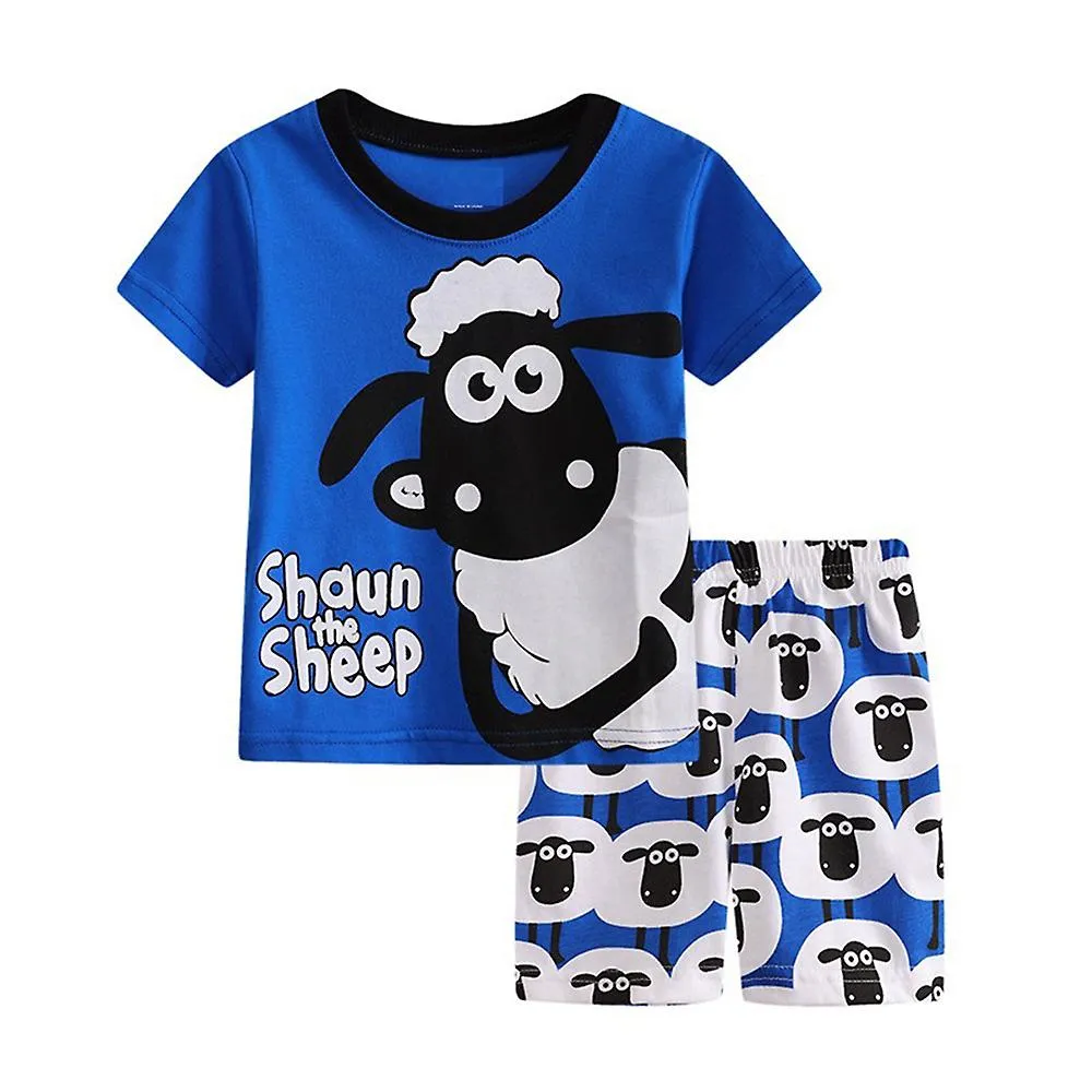 Bob Esponja Pantalones Cuadrados/Shaun La Oveja Niños Niños Niñas Dibujos Animados Pijama Verano Camiseta Manga Corta Conjunto P