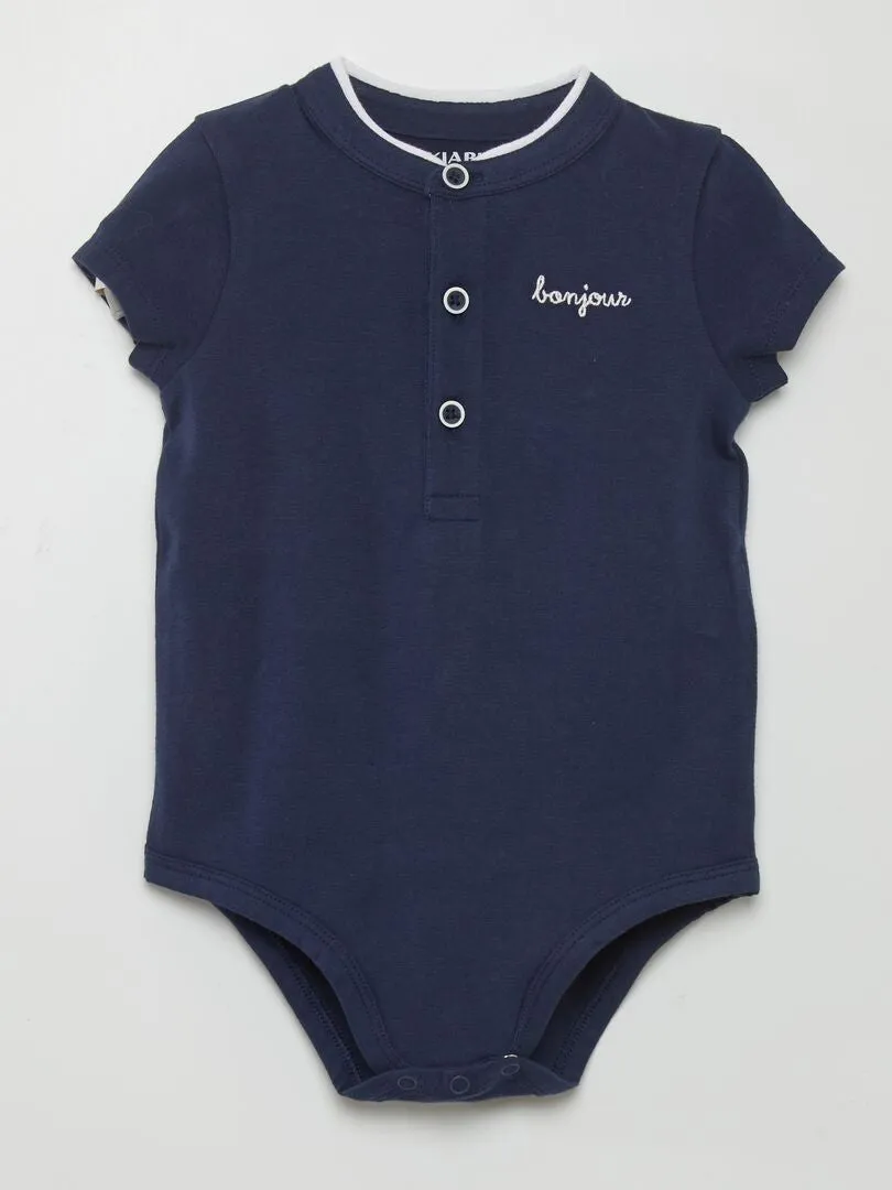 BODY DE PUNTO CON CUELLO MAO  AZUL