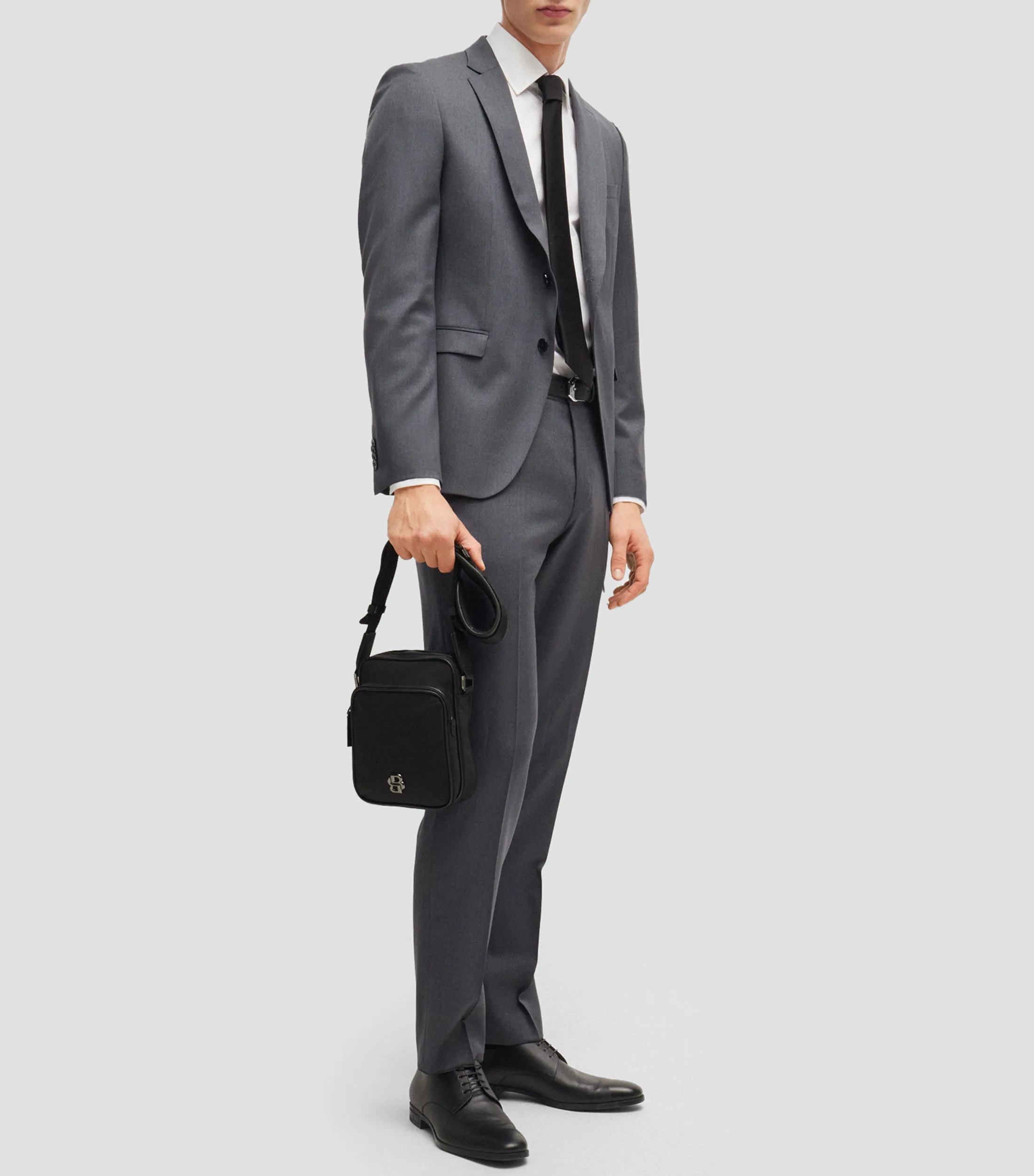 Boss Bolso messenger de sarga con monograma Double B Hombre