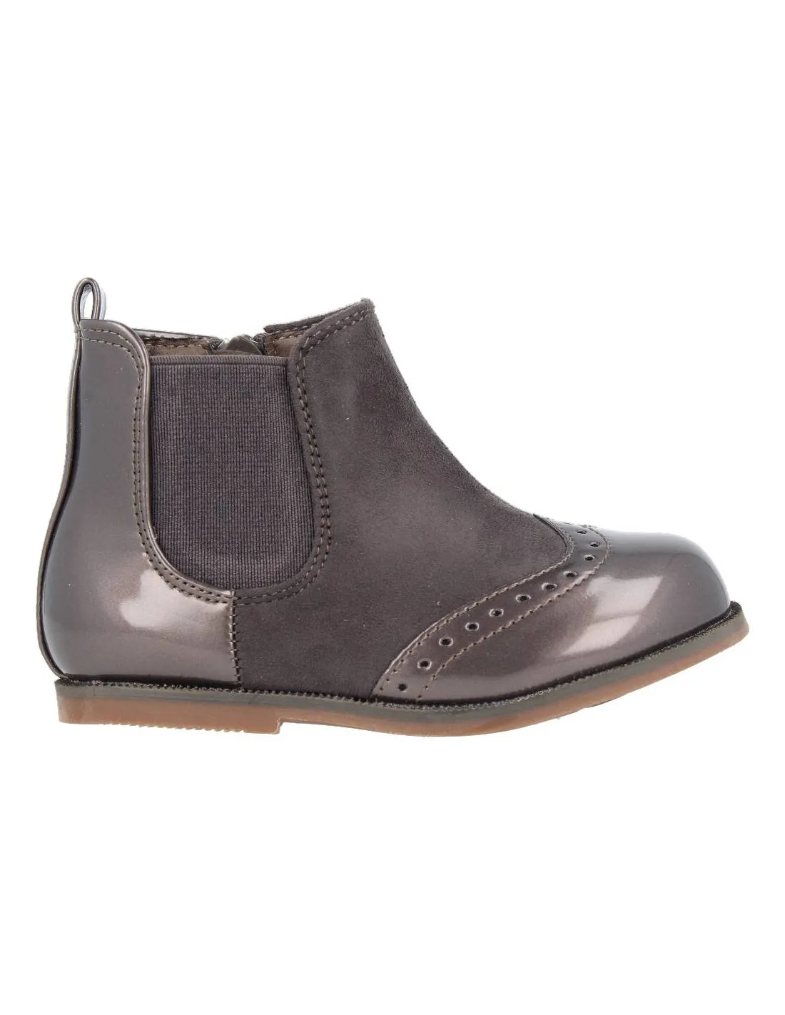 BUBBLE KIDS  BOTITA CHELSEA COMBINADA GRIS