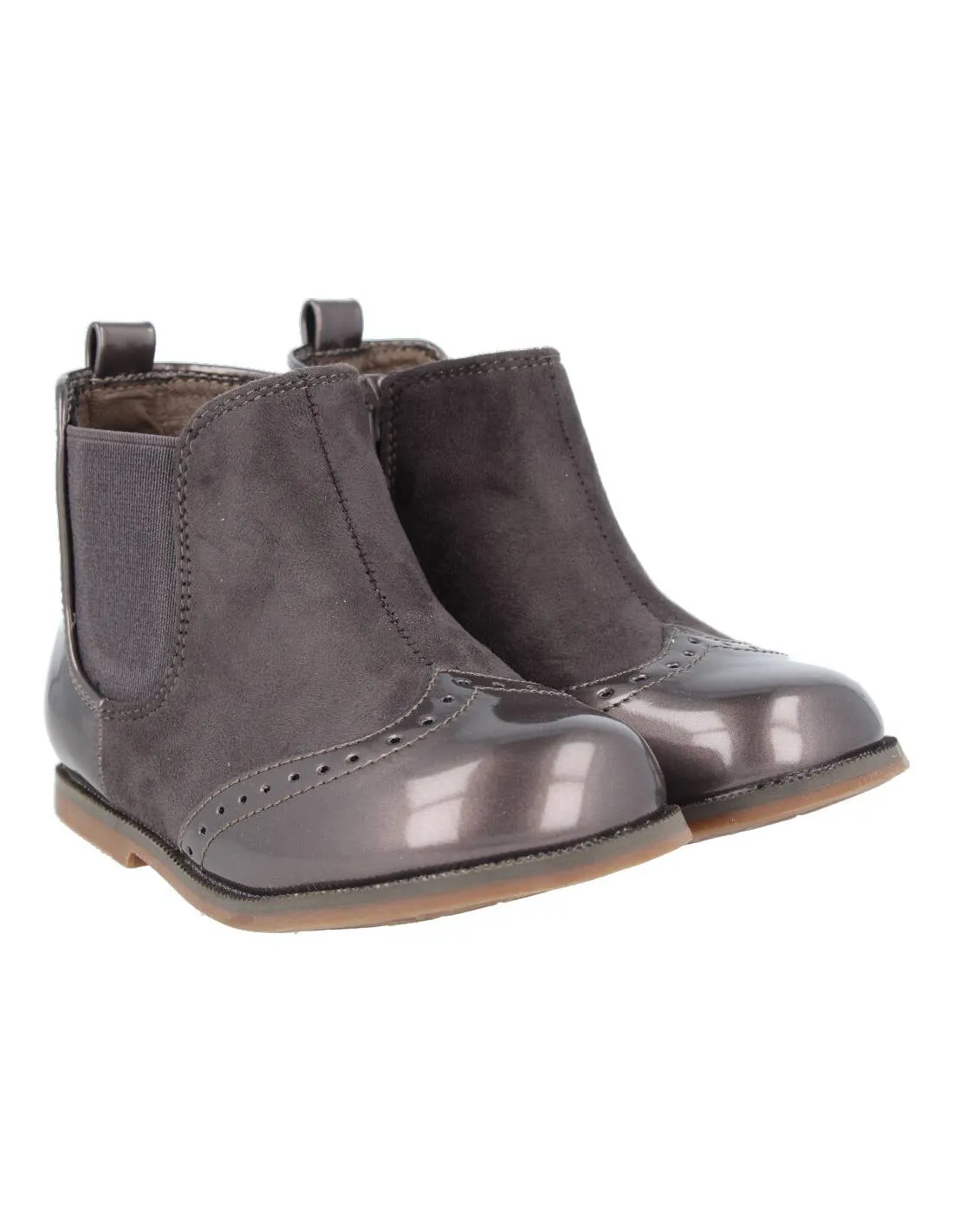 BUBBLE KIDS  BOTITA CHELSEA COMBINADA GRIS