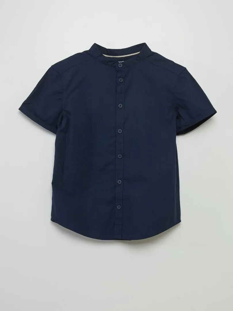 CAMISA CON CUELLO MAO  AZUL