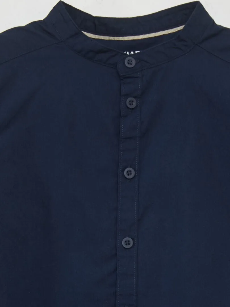 CAMISA CON CUELLO MAO  AZUL