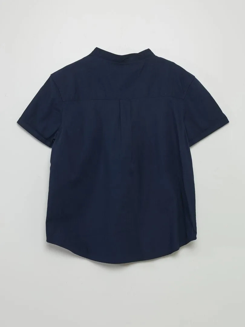 CAMISA CON CUELLO MAO  AZUL