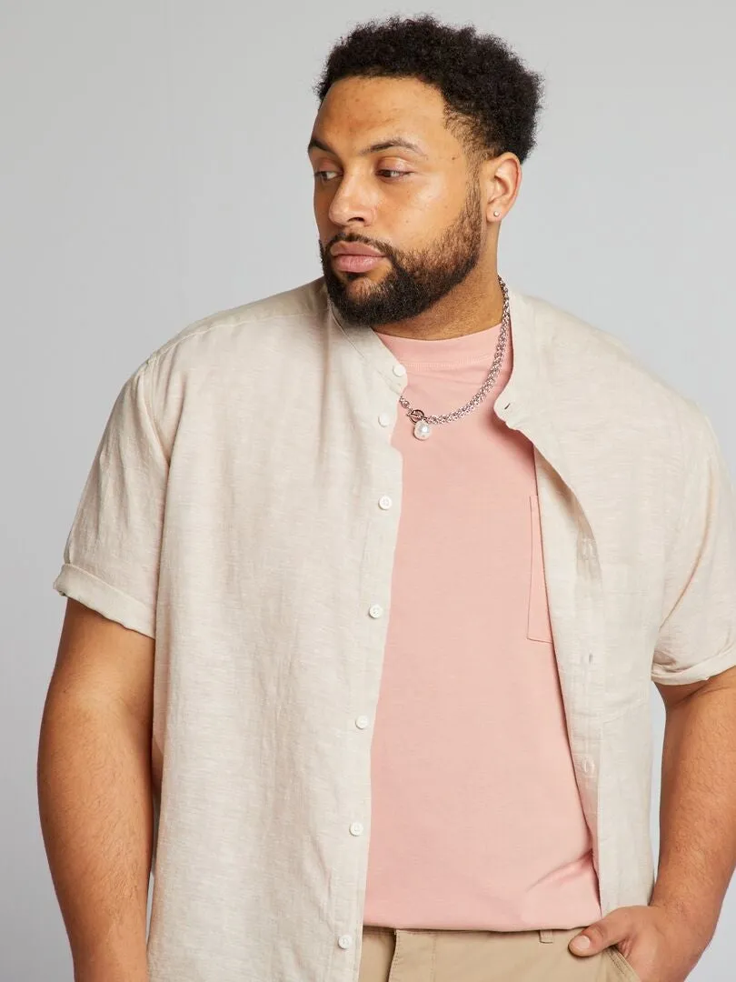 CAMISA CON CUELLO MAO  BLANCO