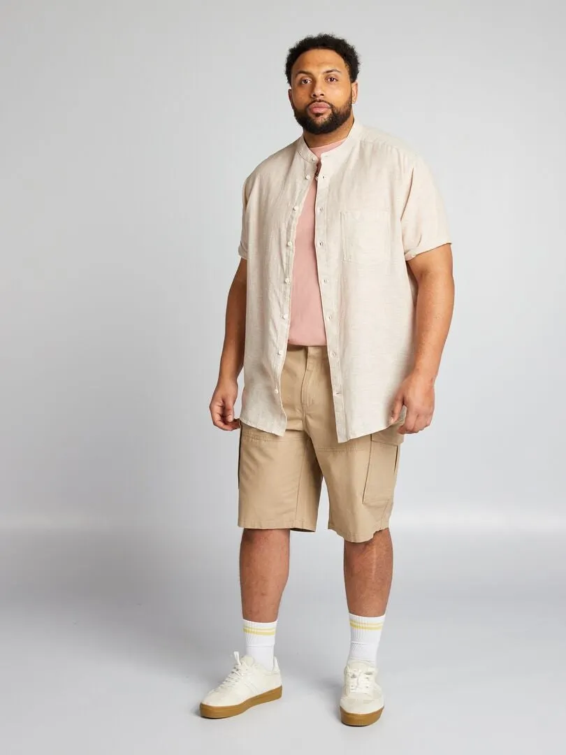 CAMISA CON CUELLO MAO  BLANCO