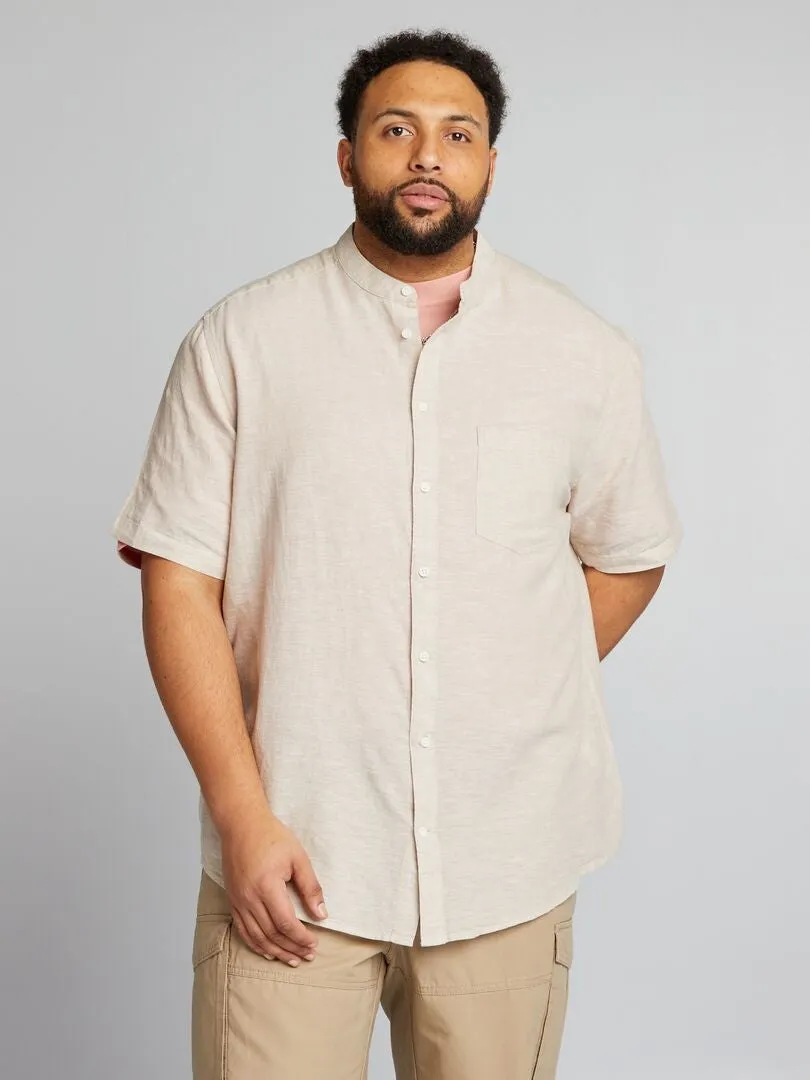 CAMISA CON CUELLO MAO  BLANCO