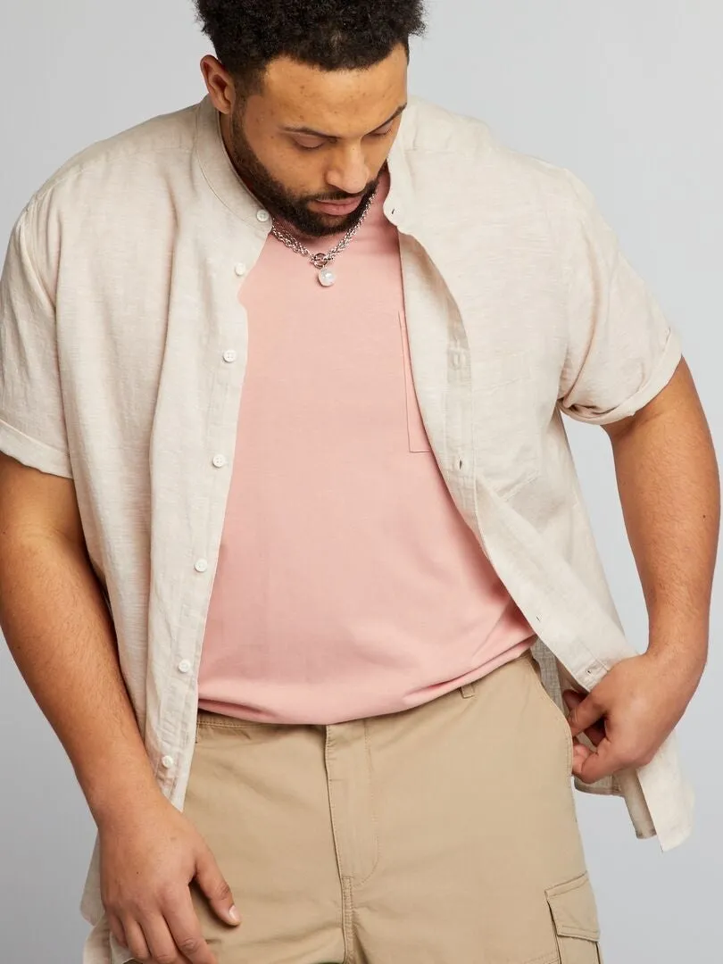 CAMISA CON CUELLO MAO  BLANCO