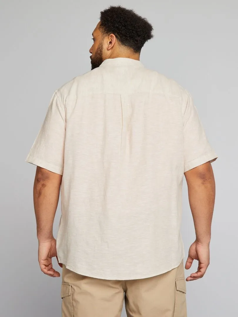 CAMISA CON CUELLO MAO  BLANCO