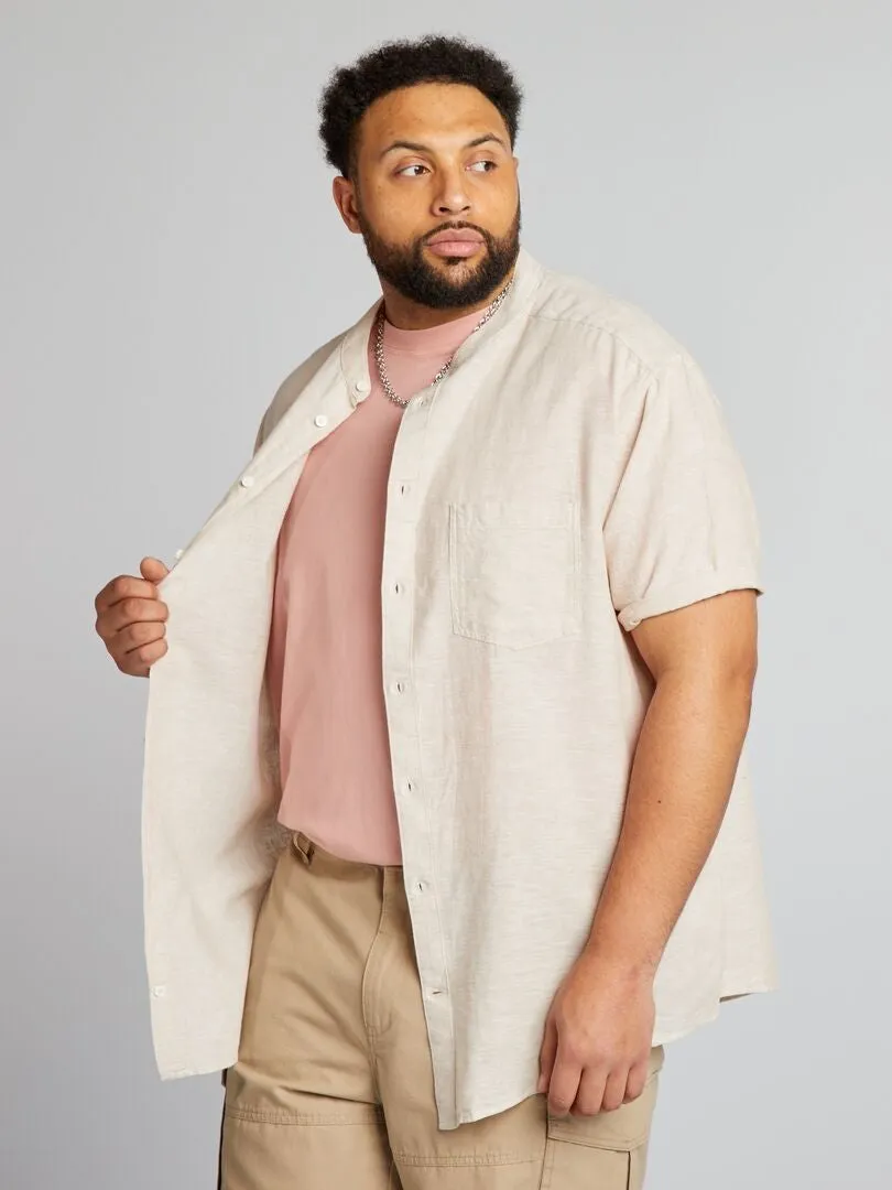 CAMISA CON CUELLO MAO  BLANCO