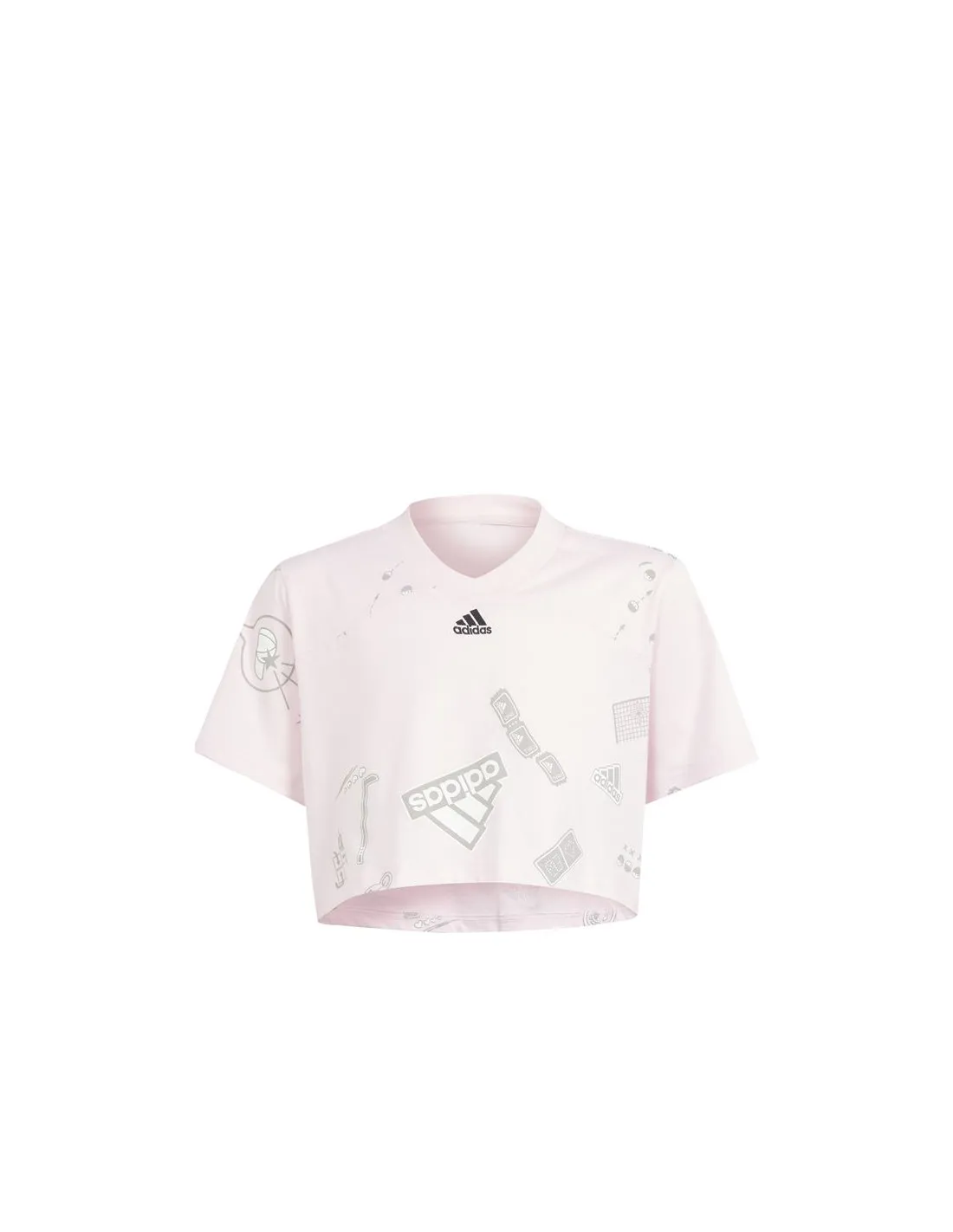 Camiseta adidas Brand Love Crop Niña Rosa