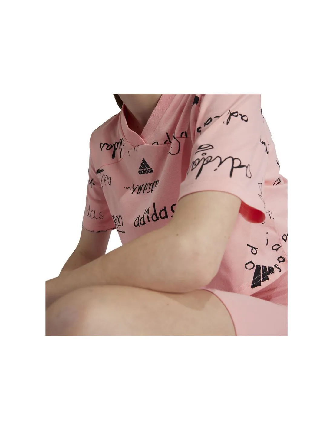 Camiseta adidas Brand Love Cropped Niña Rosa