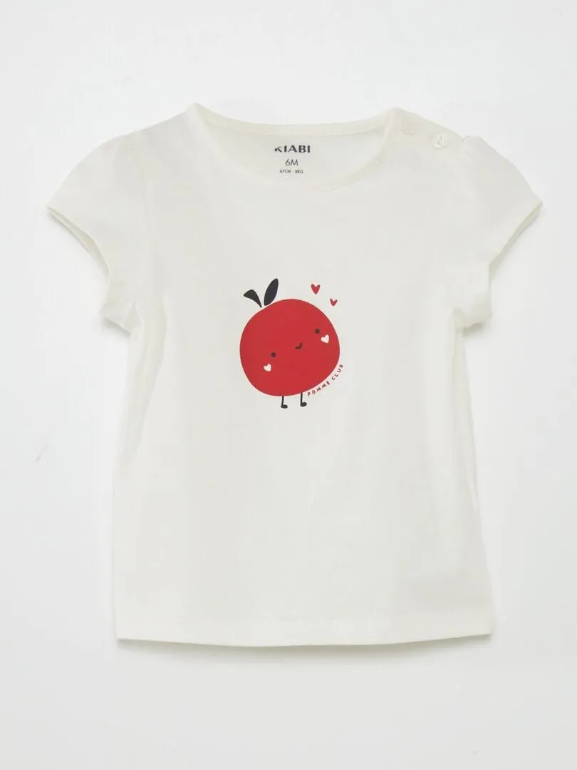 CAMISETA CON ADORNO  BLANCO