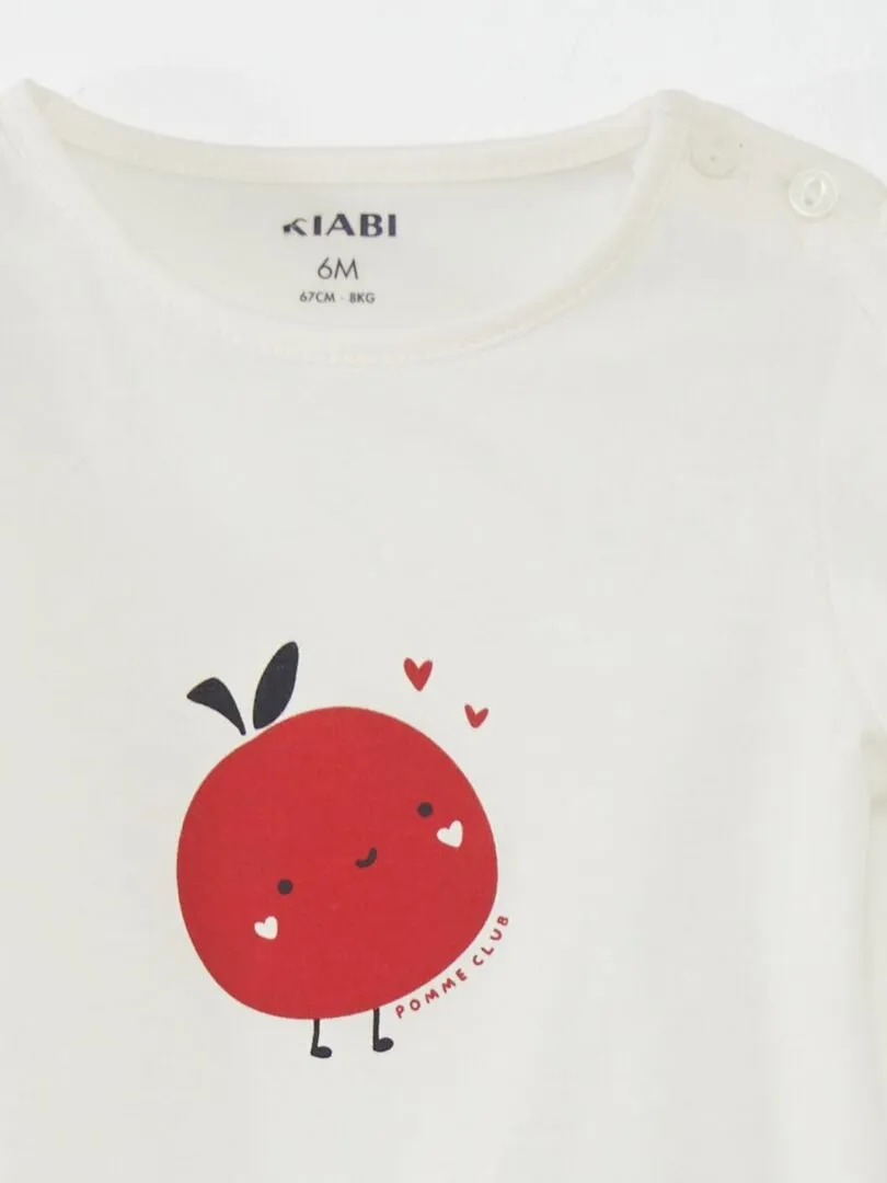 CAMISETA CON ADORNO  BLANCO