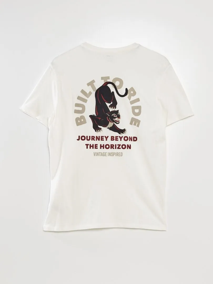CAMISETA CON ESTAMPADO TRASERO  BLANCO