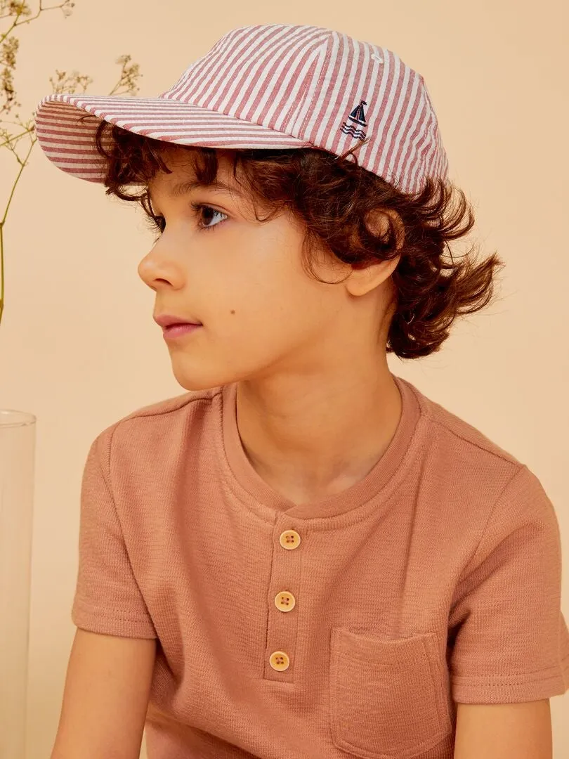 CAMISETA DE ALGODóN CON CUELLO PANADERO  MARRON