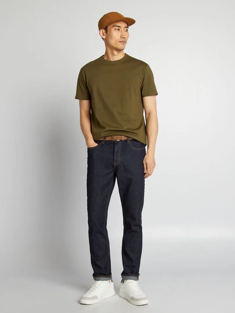 CAMISETA DE ALGODóN CON CUELLO REDONDO  VERDE