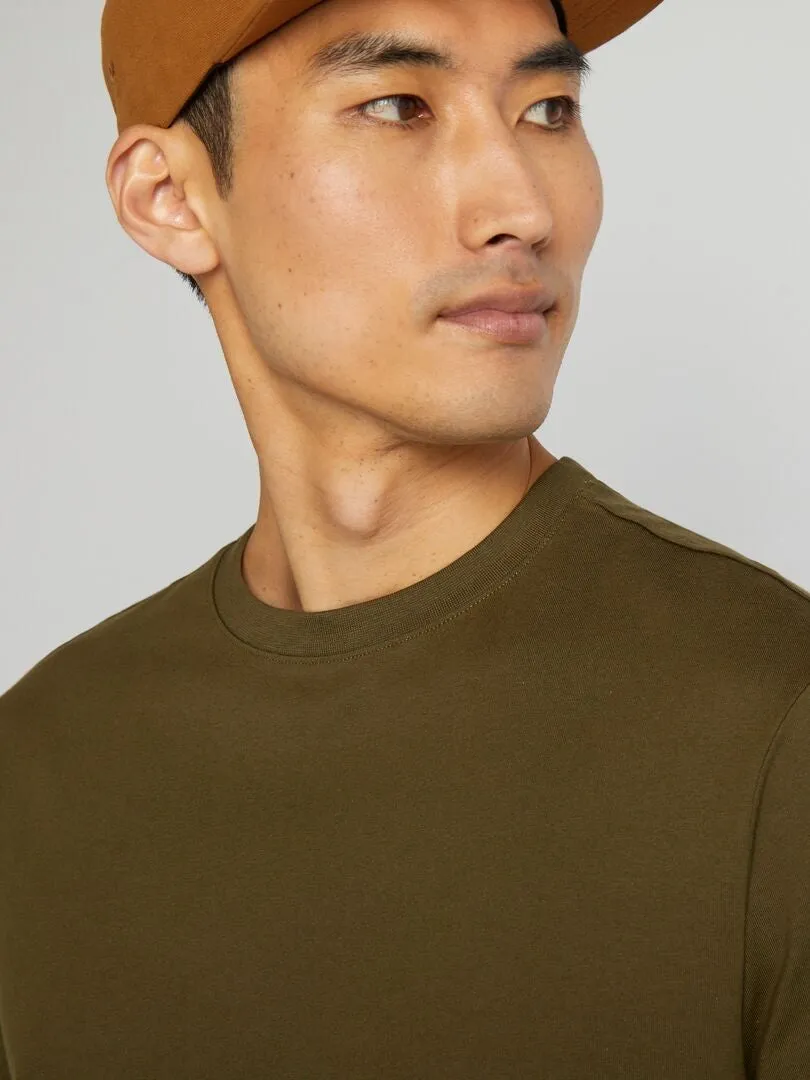 CAMISETA DE ALGODóN CON CUELLO REDONDO  VERDE