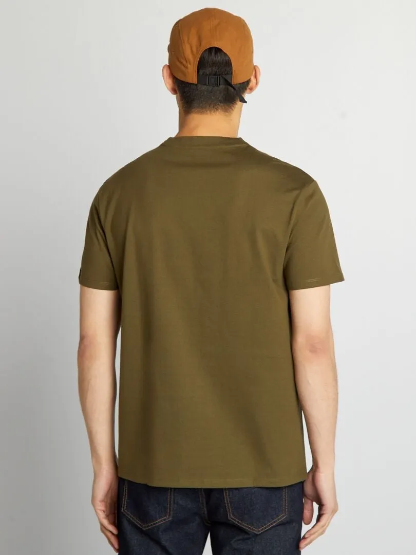 CAMISETA DE ALGODóN CON CUELLO REDONDO  VERDE
