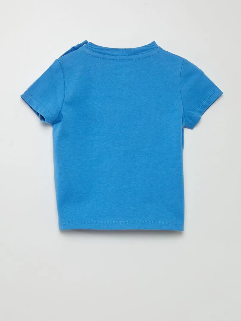 CAMISETA DE MANGA CORTA CON BOLSILLOS  AZUL