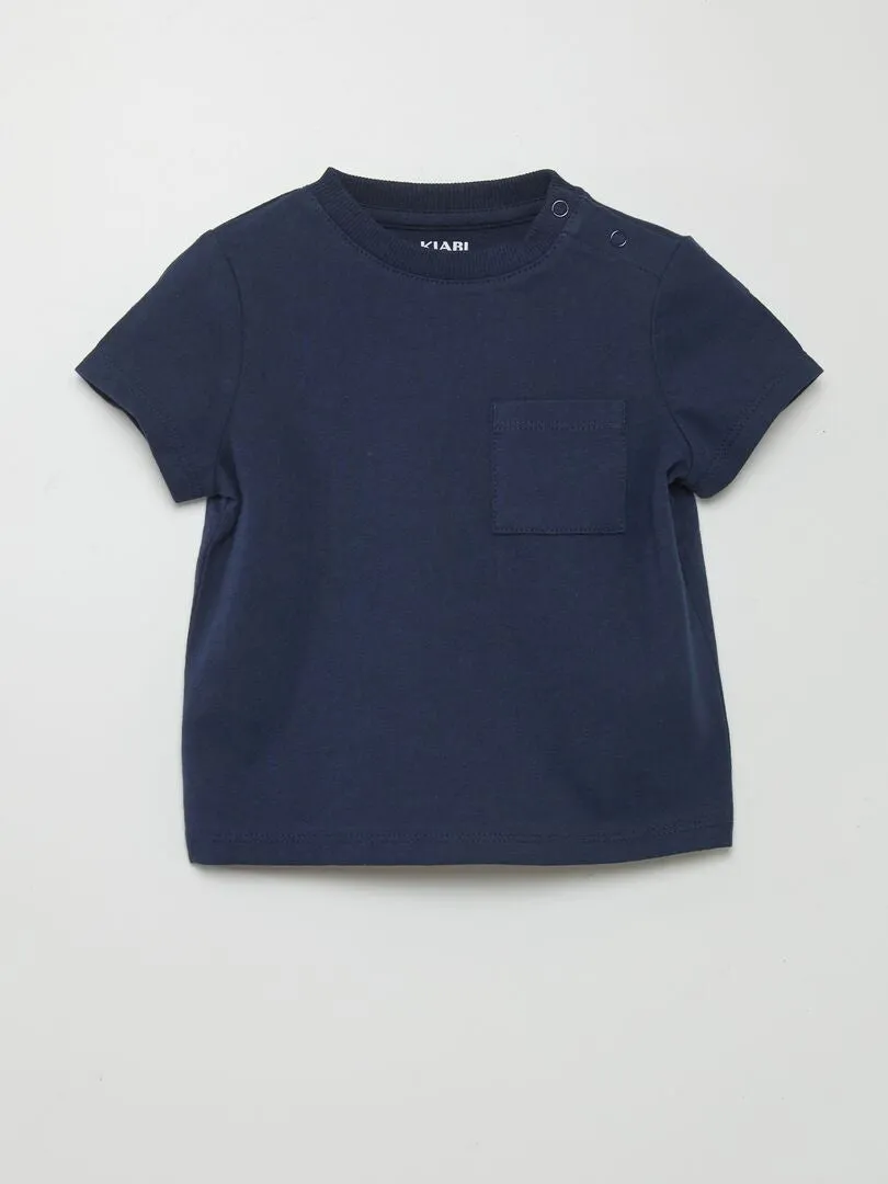 CAMISETA DE MANGA CORTA CON BOLSILLOS  MARINO