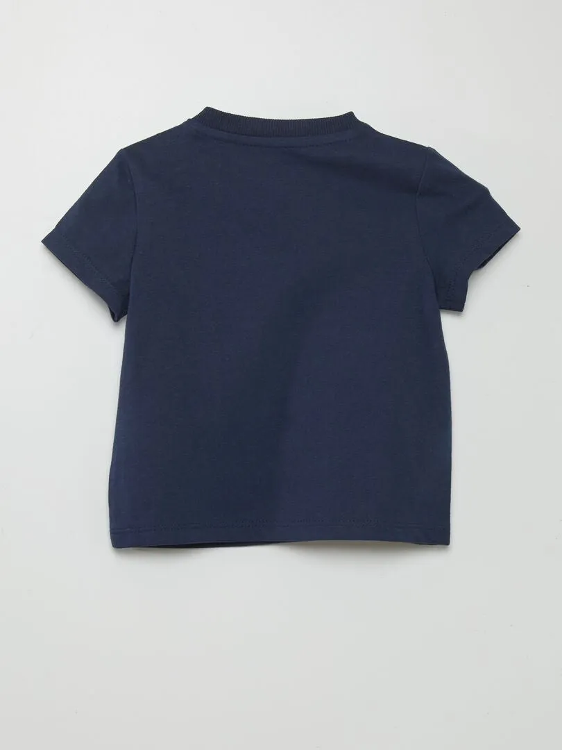 CAMISETA DE MANGA CORTA CON BOLSILLOS  MARINO