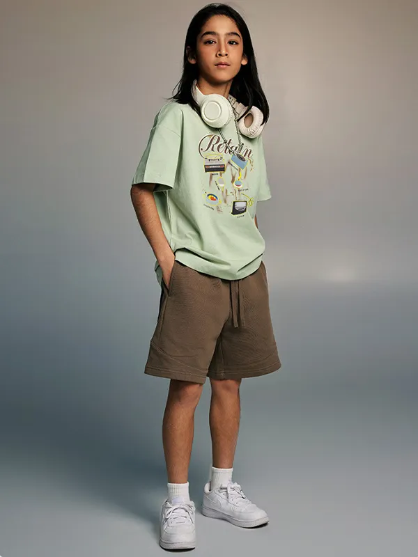 Camiseta holgada informal de manga corta para niñas adolescentes para niños y niñas
