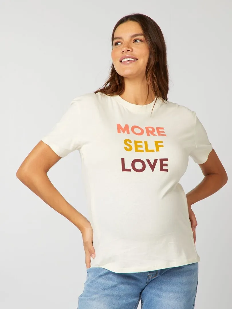 CAMISETA LACTANCIA CON ESTAMPADO  BLANCO