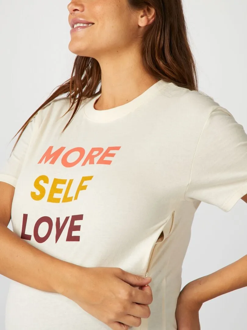 CAMISETA LACTANCIA CON ESTAMPADO  BLANCO